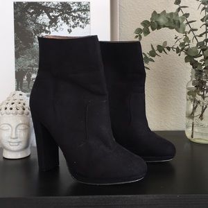 Black high heel booties/ankle boots